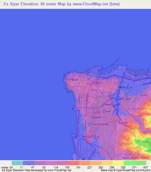 Es Siyar,Lebanon Elevation Map