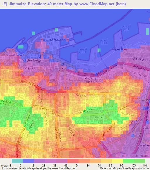 Ej Jimmaize,Lebanon Elevation Map