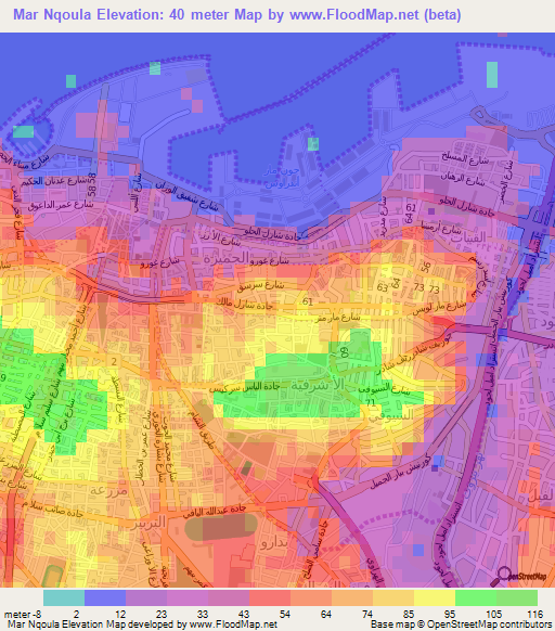 Mar Nqoula,Lebanon Elevation Map