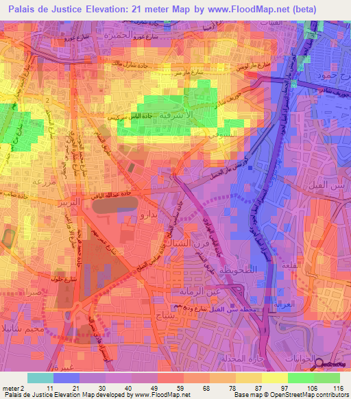 Palais de Justice,Lebanon Elevation Map