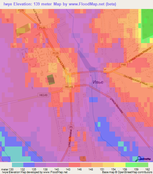Iwye,Belarus Elevation Map