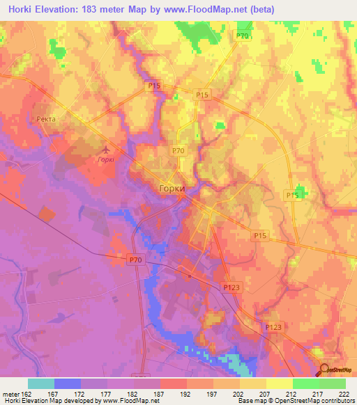 Horki,Belarus Elevation Map