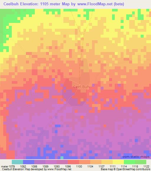 Ceelbuh,Somalia Elevation Map