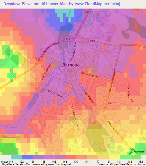 Dzyatlava,Belarus Elevation Map