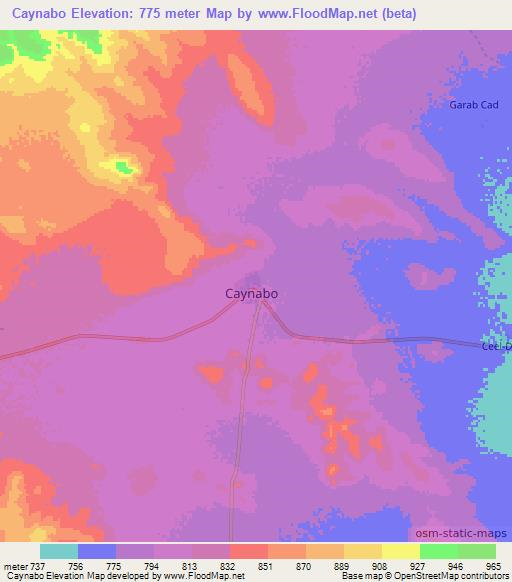 Caynabo,Somalia Elevation Map