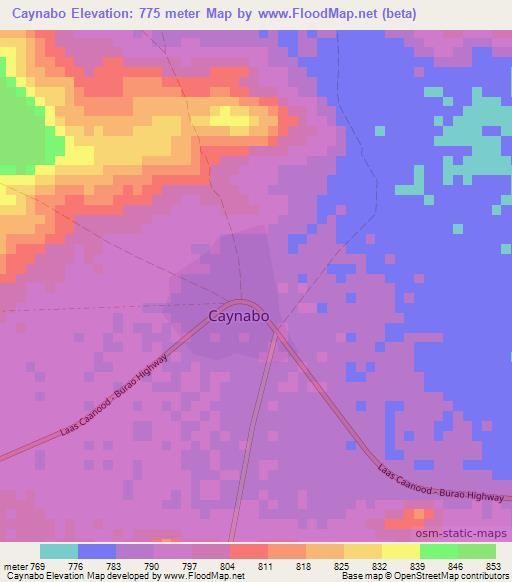 Caynabo,Somalia Elevation Map