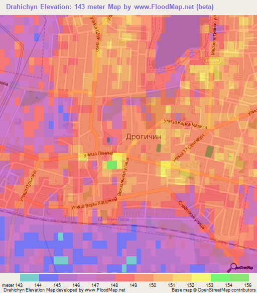 Drahichyn,Belarus Elevation Map