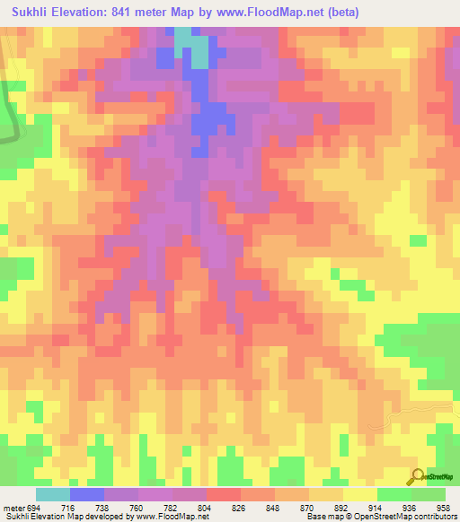 Sukhli,Iran Elevation Map