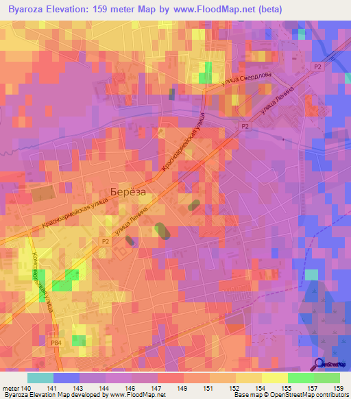 Byaroza,Belarus Elevation Map