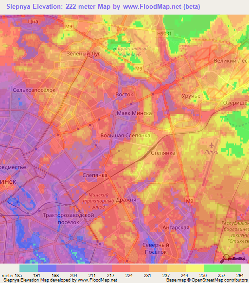 Slepnya,Belarus Elevation Map