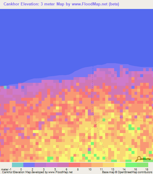 Cankhor,Somalia Elevation Map