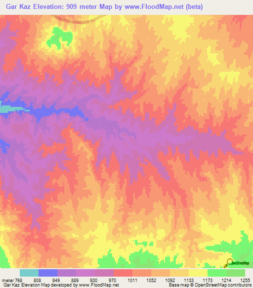 Gar Kaz,Iran Elevation Map