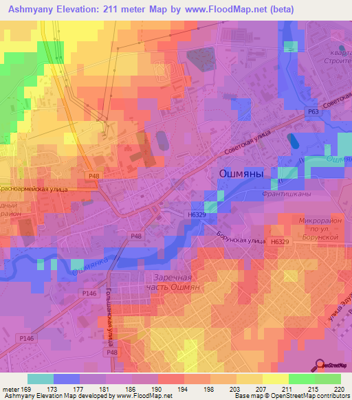Ashmyany,Belarus Elevation Map