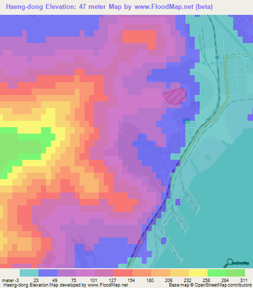 Haeng-dong,North Korea Elevation Map