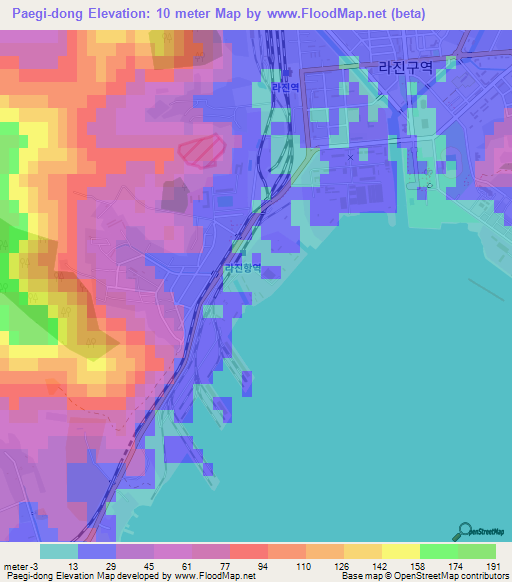 Paegi-dong,North Korea Elevation Map