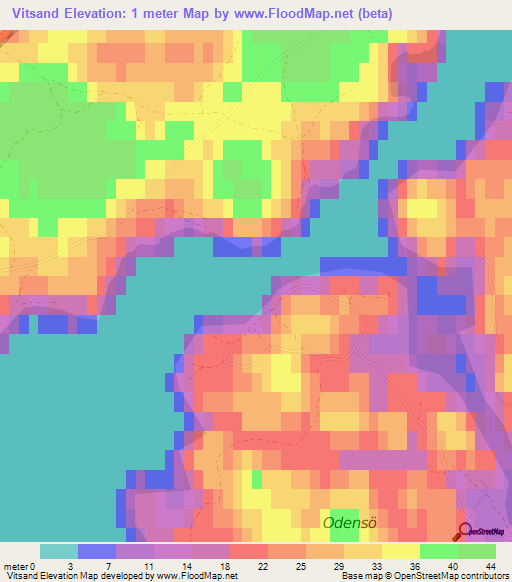 Vitsand,Finland Elevation Map