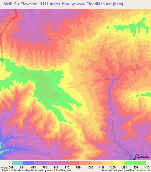 Elevation of Melli Su,Iran Elevation Map, Topography, Contour