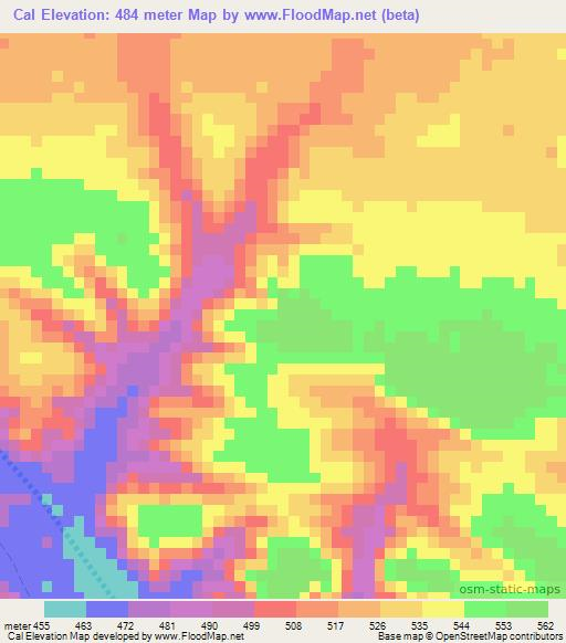 Cal,Somalia Elevation Map