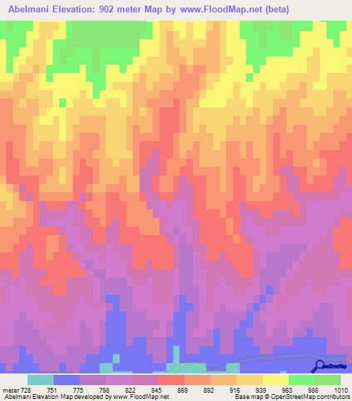 Abelmani,Iran Elevation Map
