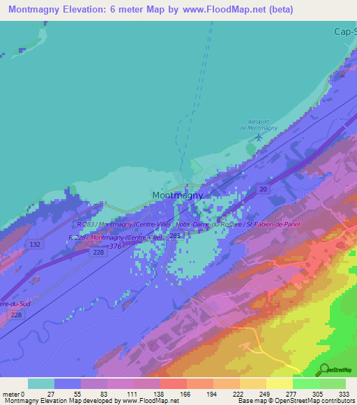Montmagny,Canada Elevation Map