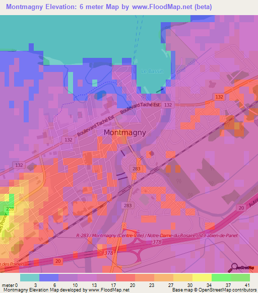 Montmagny,Canada Elevation Map