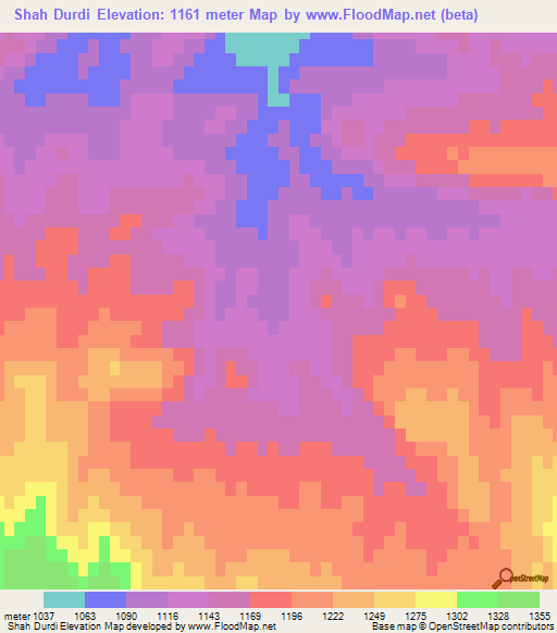 Shah Durdi,Iran Elevation Map