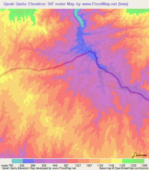 Qarah Qanlu,Iran Elevation Map