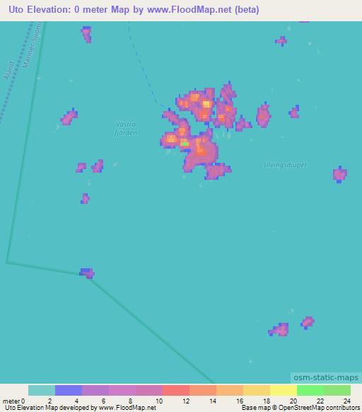 Uto,Finland Elevation Map