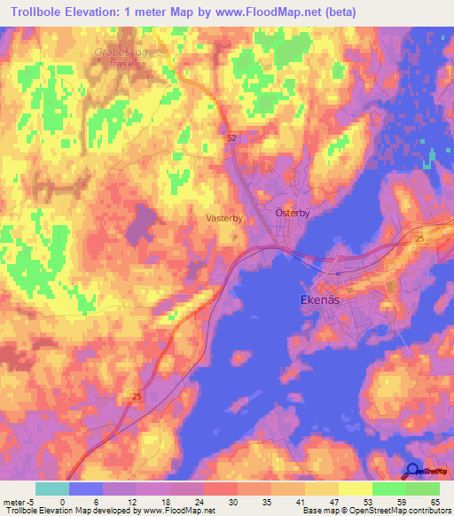 Trollbole,Finland Elevation Map