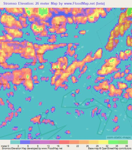 Stromso,Finland Elevation Map