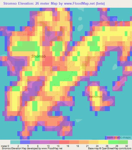 Stromso,Finland Elevation Map
