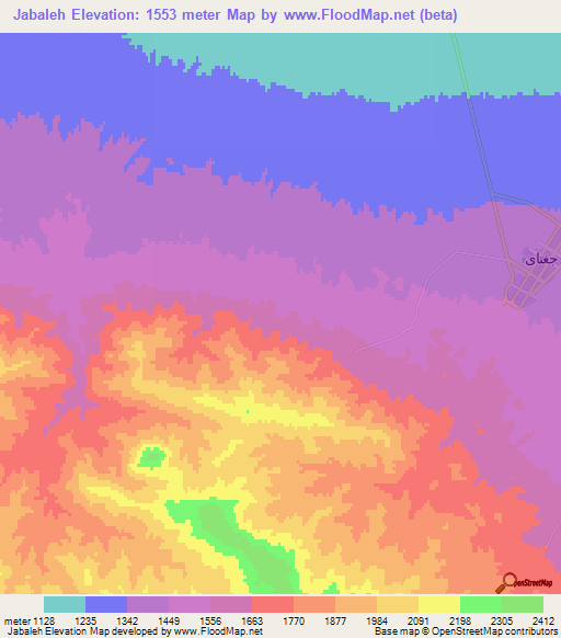Jabaleh,Iran Elevation Map