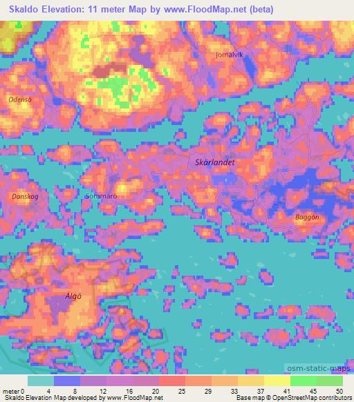 Skaldo,Finland Elevation Map