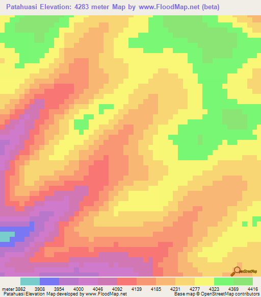 Patahuasi,Peru Elevation Map