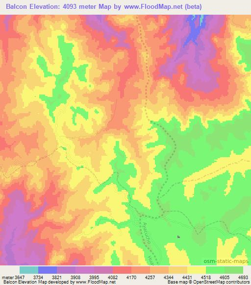 Balcon,Peru Elevation Map