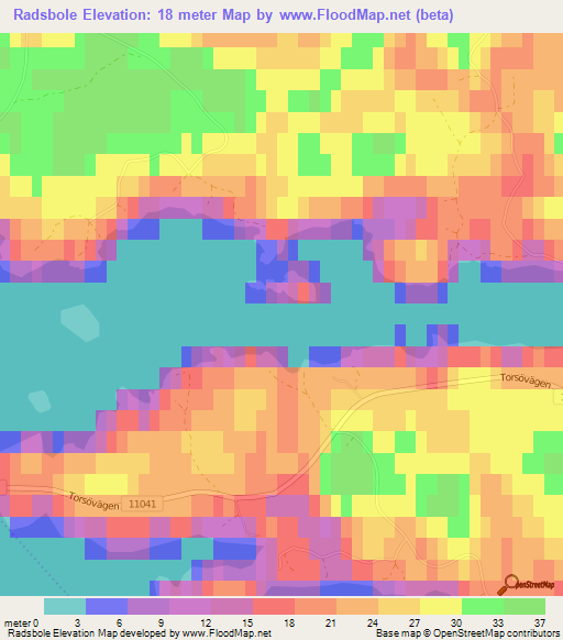 Radsbole,Finland Elevation Map