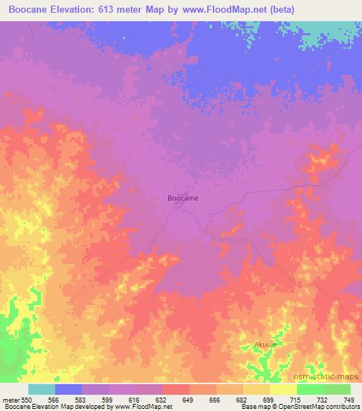 Boocane,Somalia Elevation Map