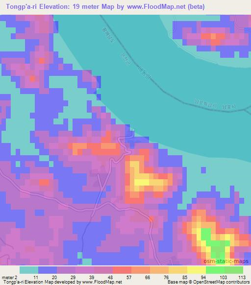 Tongp'a-ri,North Korea Elevation Map