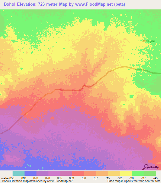 Bohol,Somalia Elevation Map