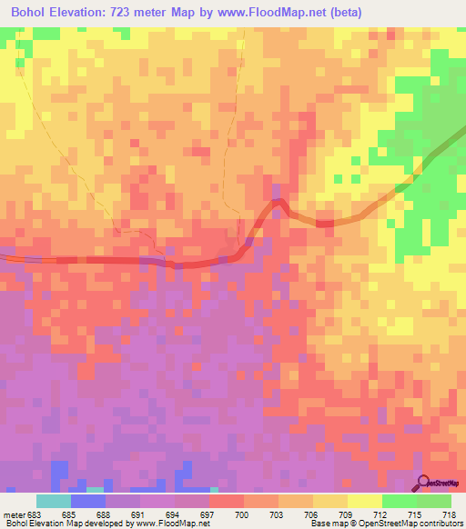 Bohol,Somalia Elevation Map