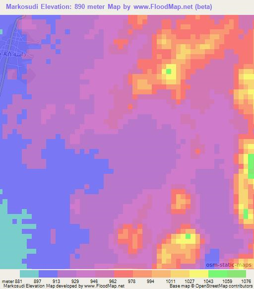 Markosudi,Eritrea Elevation Map