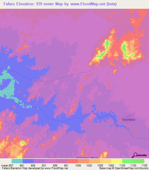 Fafaro,Eritrea Elevation Map