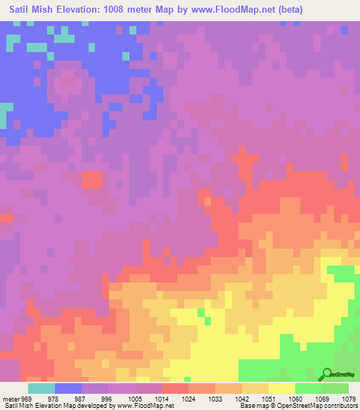 Satil Mish,Iran Elevation Map