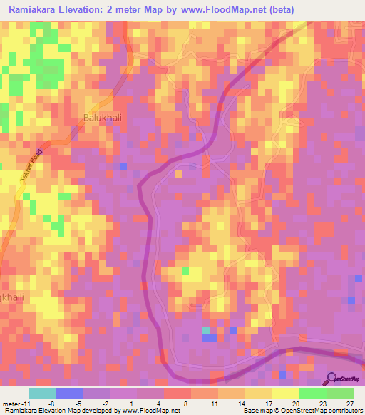 Ramiakara,Myanmar Elevation Map