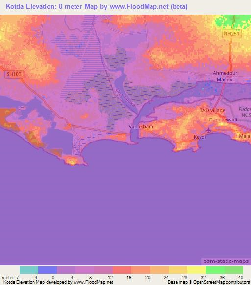 Kotda,India Elevation Map