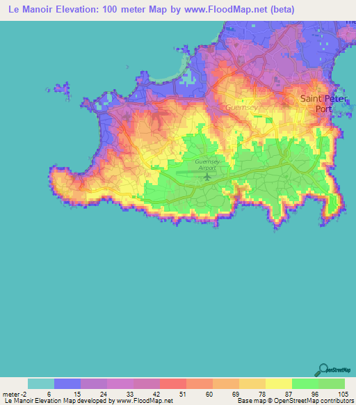 Le Manoir,Guernsey Elevation Map