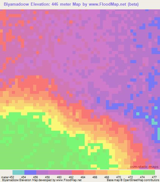 Biyamadoow,Somalia Elevation Map