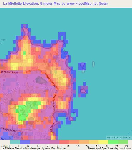 La Miellette,Guernsey Elevation Map