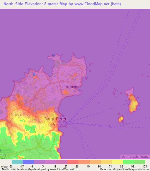 North Side,Guernsey Elevation Map