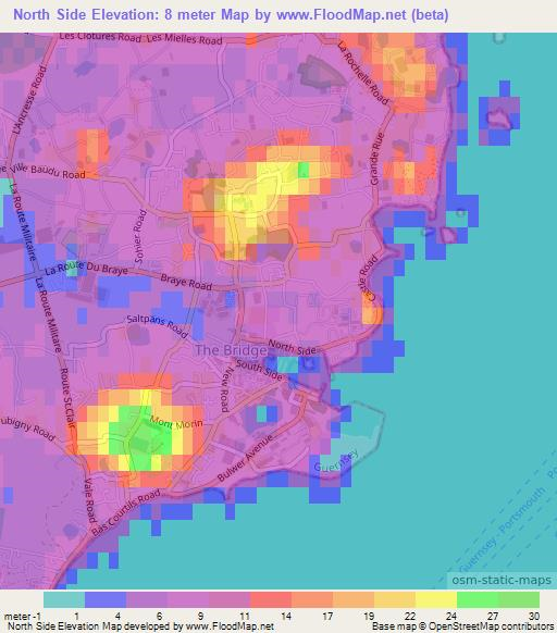 North Side,Guernsey Elevation Map
